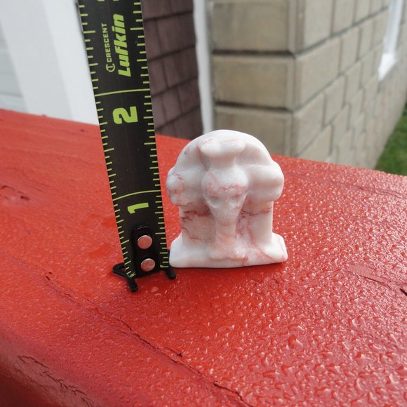 Red Network Jasper,Skull Cross Head Stone Carving~NEW~Creepy detailed 1.… - Picture 3 of 5